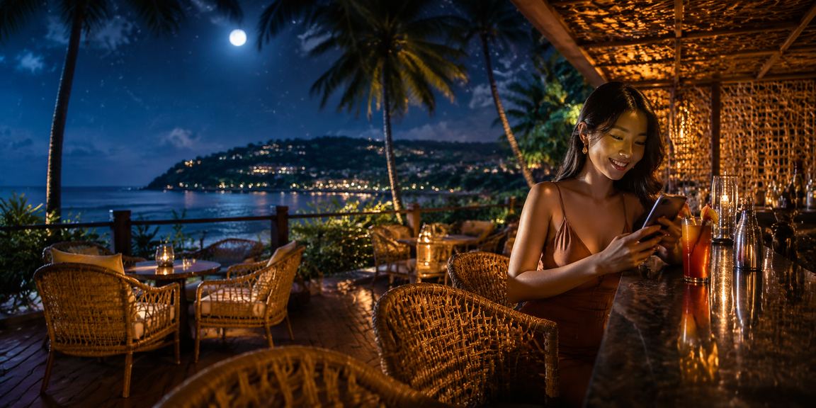 Ilustrasi pengalaman judi olahraga laura77 dengan pemandangan pantai yang tenang